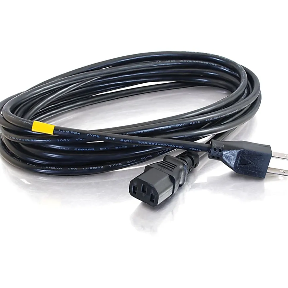 C2G 6ft Power Cord - 18 AWG - NEMA 5-15P to IEC320C13 - Computer Power - Replacement power cord for PC, Monitor, Printer, Scanner, etc.