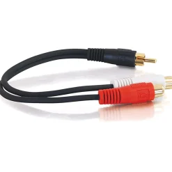 C2G 6in Value Series One RCA Mono Male to Two RCA Stereo Female Y-Cable - RCA Male - RCA Female - 6" - Black