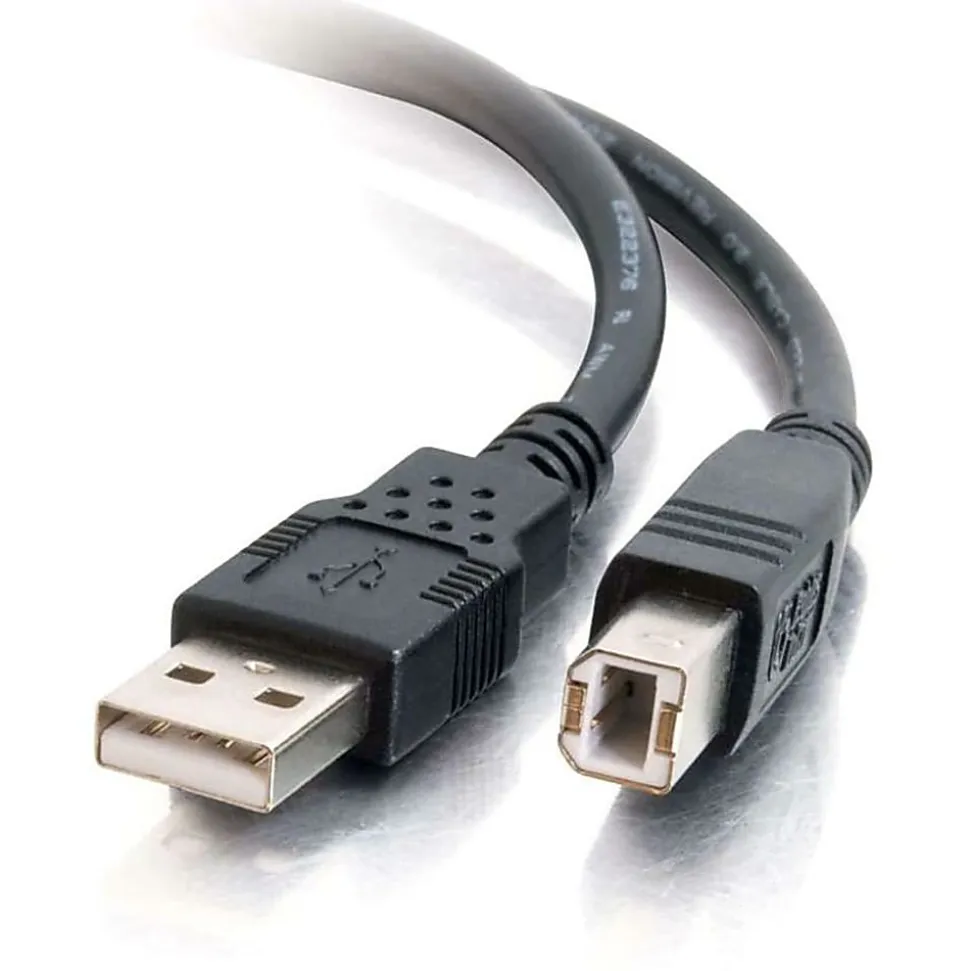 C2G 5m USB Cable - USB A to USB B Cable - M/M - Type A Male USB - Type B Male USB - 16ft - Black