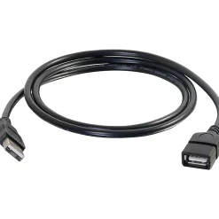 C2G 2m USB Extension Cable - USB 2.0 A to USB - M/F - Type A Male USB - Type A Female USB - 6ft - Black