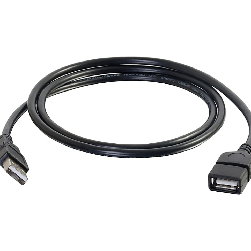 C2G 2m USB Extension Cable - USB 2.0 A to USB - M/F - Type A Male USB - Type A Female USB - 6ft - Black