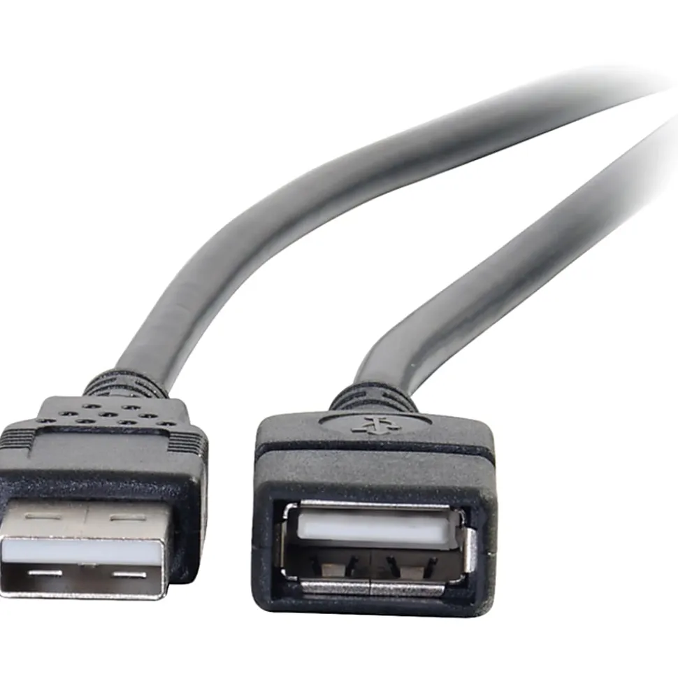 C2G 2m USB Extension Cable - USB 2.0 A to USB - M/F - Type A Male USB - Type A Female USB - 6ft - Black