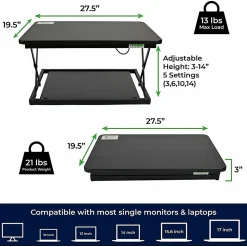 CHANGEdesk Mini black adjustable standing desk converter  - CDMMB