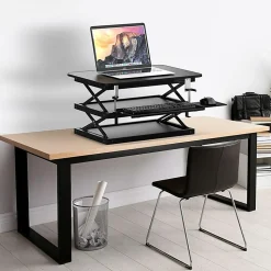 Changedesk Tall Compact Standing Desk Converter Riser For Laptops And Single Monitors, Black
