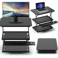 Changedesk Tall Compact Standing Desk Converter Riser For Laptops And Single Monitors, Black