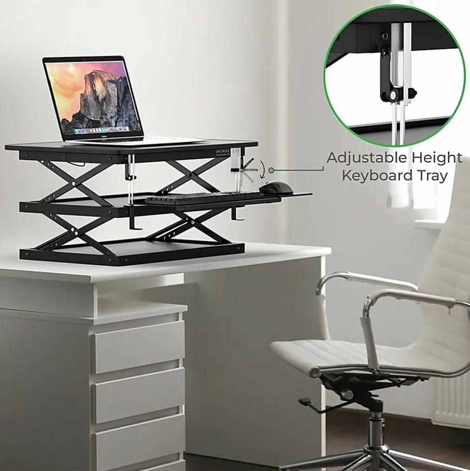 Changedesk Tall Compact Standing Desk Converter Riser For Laptops And Single Monitors, Black