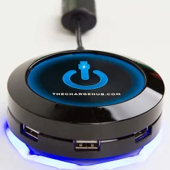 ChargeHub X7 7-Port USB Charger, Round, Black, CRGRD-X7-001