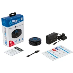 ChargeHub X7 7-Port USB Charger, Round, Black, CRGRD-X7-001