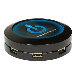 ChargeHub X7 7-Port USB Charger, Round, Black, CRGRD-X7-001