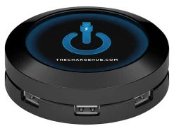 ChargeHub X7 7-Port USB Charger, Round, Black, CRGRD-X7-001