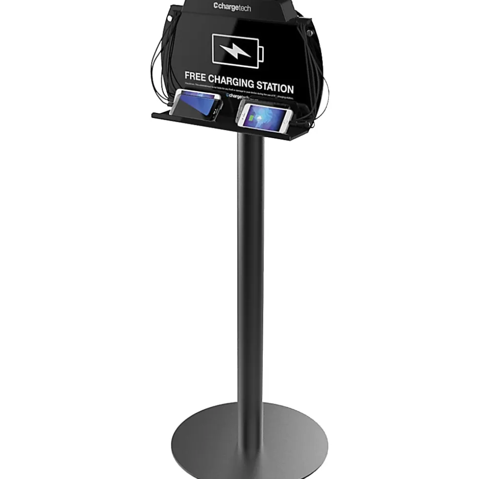 ChargeTech S9 Freestanding Phone Charging Station, Black, CT-300024