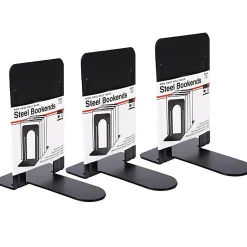 Charles Leonard Bookends, Black, Pack Of 3 Pairs