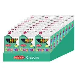 Charles Leonard Creative Arts Crayons, 3-1/2" x 5/16", Assorted Colors, 24 Crayons Per Box, Pack Of 24 Boxes