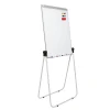 Charles Leonard Double Sided Magnetic Whiteboard Easel, 45”H x 32”W x 3-1/4”D, White, Silver Metal Frame