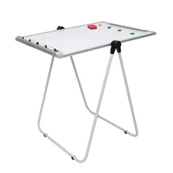 Charles Leonard Double Sided Magnetic Whiteboard Easel, 45”H x 32”W x 3-1/4”D, White, Silver Metal Frame