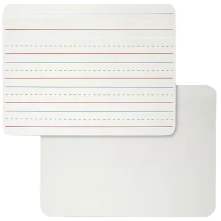 Charles Leonard Dry Erase Board, 2-Sided Lined/Plain, 9" X 12", Pack Of 6