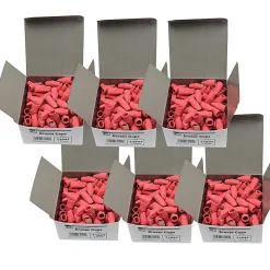 Charles Leonard Economy Wedge-Shaped Eraser Caps, Pink, 144 Erasers Per Box, Pack Of 6 Boxes