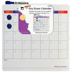 Charles Leonard Magnetic Dry-Erase Calendars, 14" x 14", Pack Of 6 Calendars