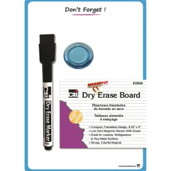 Charles Leonard Mini Magnetic Unframed Dry-Erase Whiteboards, 9" x 6 1/4", Blue, Set Of 12 Whiteboards