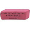 Charles Leonard Natural Rubber Wedge Erasers, Small, Pink, 24 Erasers Per Box, Pack Of 2 Boxes