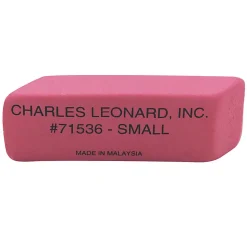 Charles Leonard Natural Rubber Wedge Erasers, Small, Pink, 24 Erasers Per Box, Pack Of 2 Boxes