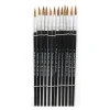 Charles Leonard Watercolor Paint Brushes, #7, 3/4", Camel Hair/Black Handle, Set Of 12 Brushes, Pack Of 6 Sets