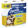 Charmin Essentials 2-Ply Soft Mega Toilet Paper Rolls, 15” x 5-1/4”, White, 330 Sheets Per Roll, Pack Of 12 Rolls