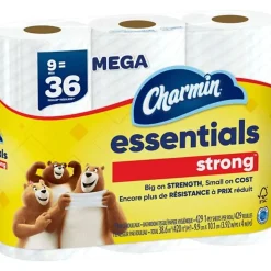 Charmin Essentials Strong Mega 2-Ply Toilet Paper Rolls, 4