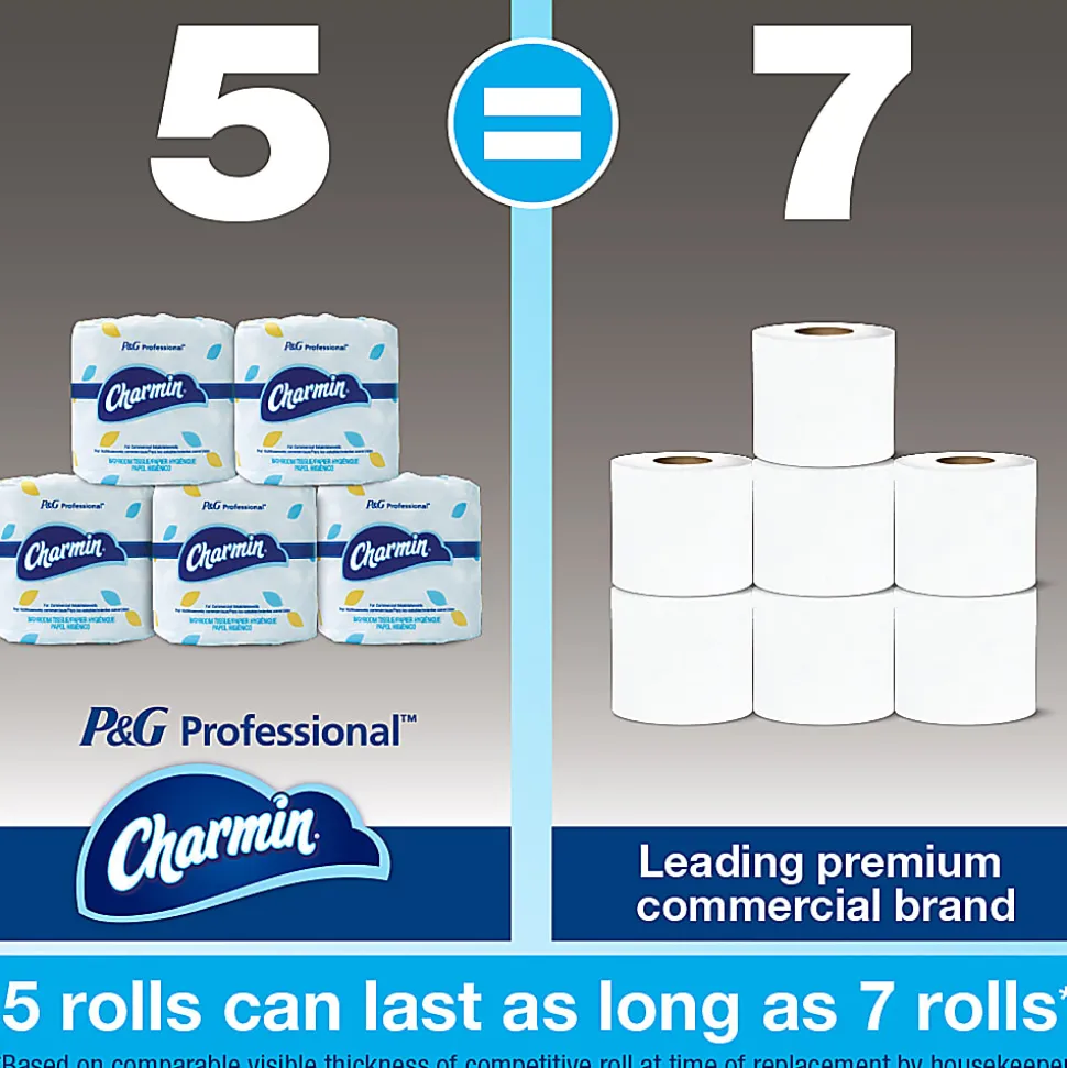Charmin For Commercial Use Toilet Paper, Individually Wrapped, 2-Ply Standard Roll, 75 Rolls / Case, 450 Sheets / Roll