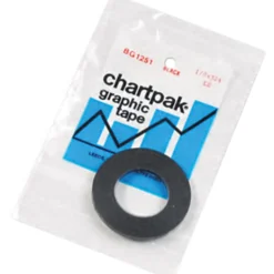 Chartpak® Graphic Art Tape, 1/8" x 9 Yd., Glossy, Black