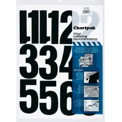 Chartpak Pickett Vinyl Numbers, 4", Black, Pack Of 23