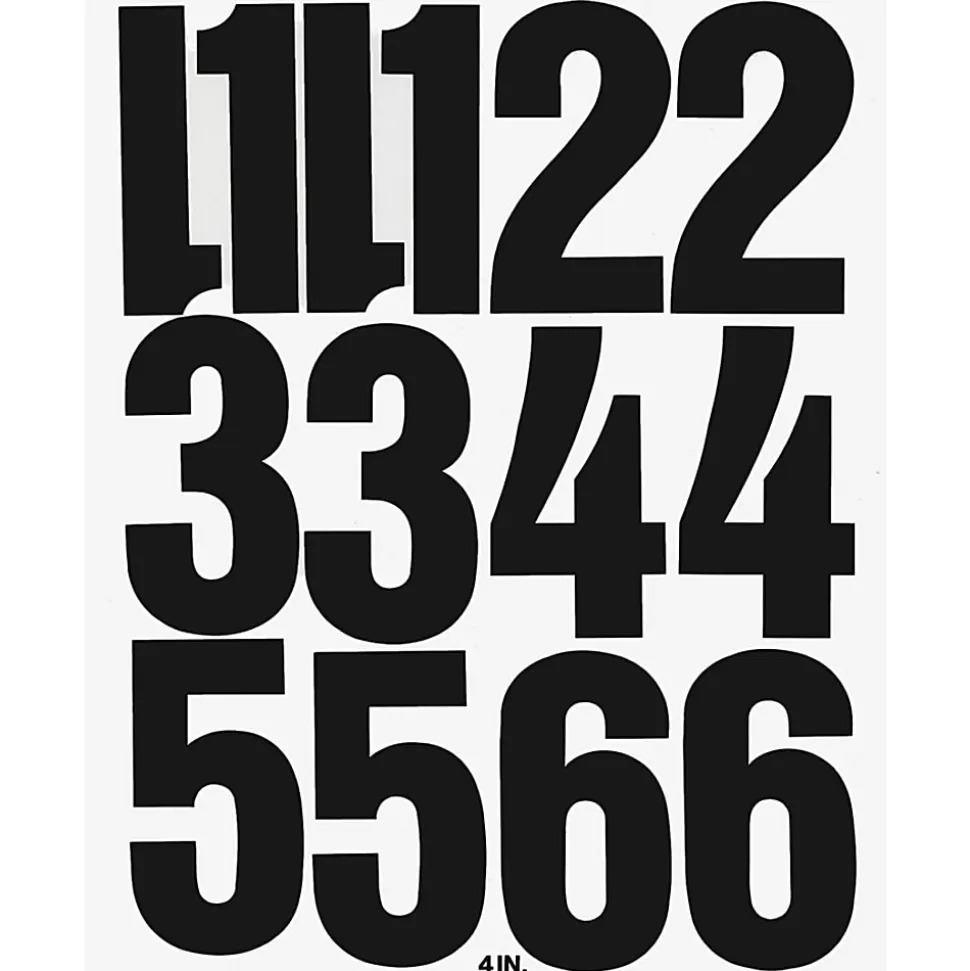 Chartpak Pickett Vinyl Numbers, 4", Black, Pack Of 23