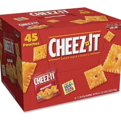 Cheez-It® Baked Snack Crackers, Original Flavor, 1.5 Oz Bags, Box Of 45