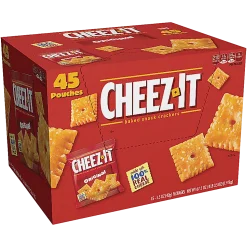 Cheez-It® Baked Snack Crackers, Original Flavor, 1.5 Oz Bags, Box Of 45