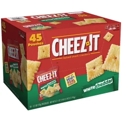 Cheez-It® Baked Snack Crackers, White Cheddar, 1.5 Oz Bags, Box Of 45