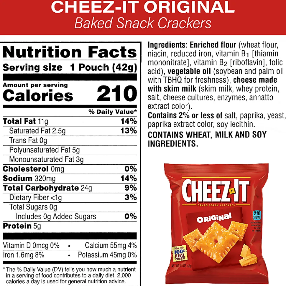 Cheez-It Snack Cracker Variety Pack, Pack Of 45 Bags