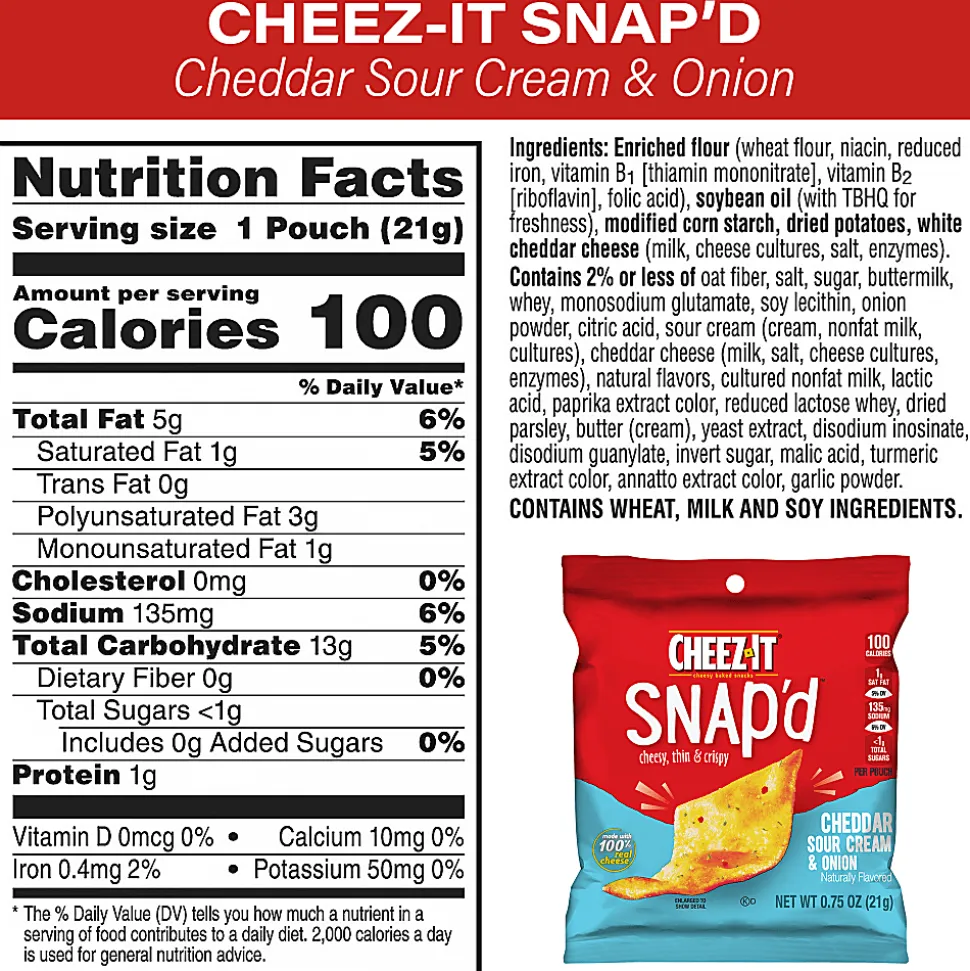 Cheez-It Snack Cracker Variety Pack, Pack Of 45 Bags