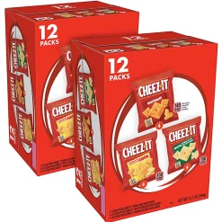 Cheez-It Variety Packs, 1 Oz, 12 Pouches Per Pack, Case Of 2 Packs