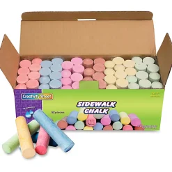 Chenille Kraft Creativity Street Jumbo Sidewalk Chalk, 4" x 1", Assorted Colors, Case Of 52