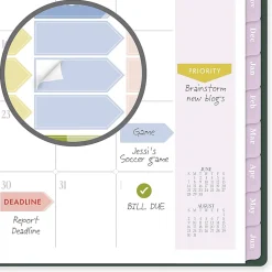 Cherrywood Lane for Mead Cambridge® Academic 2026-2027 Weekly Monthly Planner, Piper Stripe, Small, 5 1/2