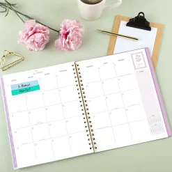 Cherrywood Lane for Mead Cambridge® Academic 2026-2027 Weekly Monthly Planner, Peony Lace, Large, 8 1/2" x 11"