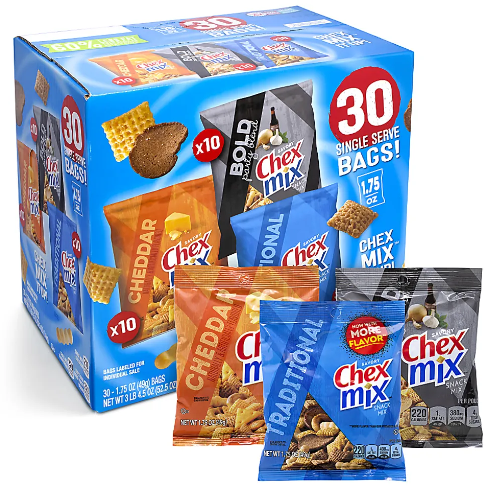 Chex Mix Classics Mix It Up Variety Snack Mixes, 1.75 Oz, Box Of 30 Packs