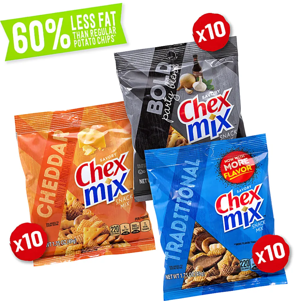 Chex Mix Classics Mix It Up Variety Snack Mixes, 1.75 Oz, Box Of 30 Packs