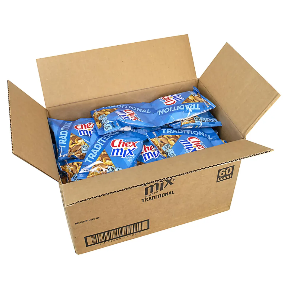 Chex Mix Traditional Snack Mix, 1.75 Oz, Pack Of 60 Bags