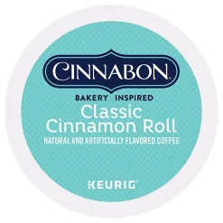 Cinnabon Classic Single-Serve Coffee K-Cup® Pods, Cinnamon Roll, Carton Of 24