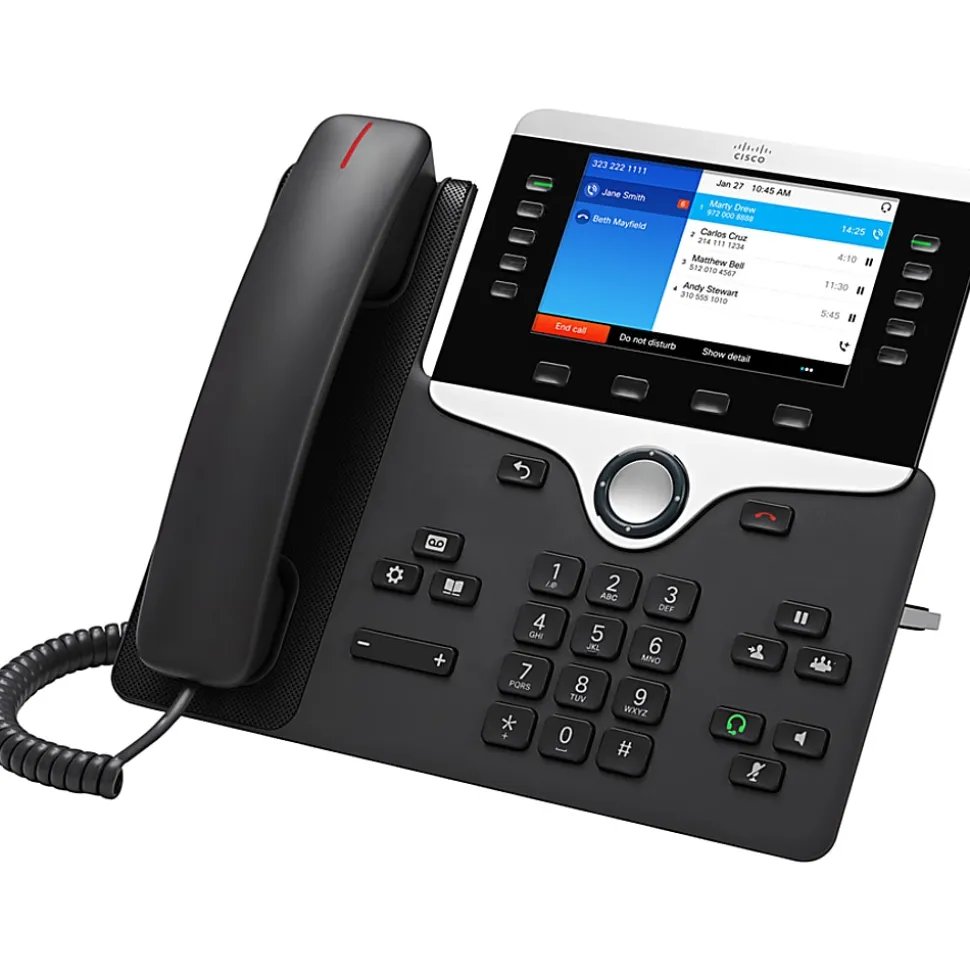 Cisco 8841 IP Phone - Wall Mountable, Desktop - Charcoal Gray - 5x Total Line - VoIP - Caller ID