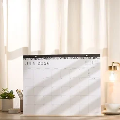 Citrine 12-Month Desk Calendar, 22” x 17”, Midnight Floral, July 2026 - June 2027, Total Qty 1