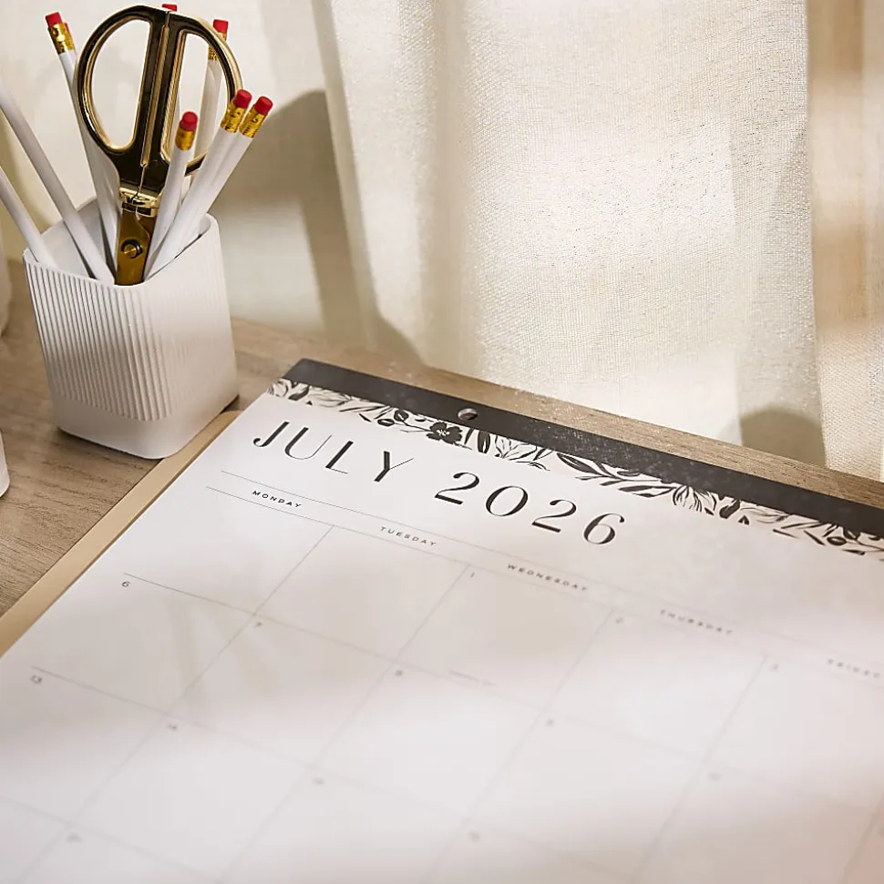 Citrine 12-Month Desk Calendar, 22” x 17”, Midnight Floral, July 2026 - June 2027, Total Qty 1