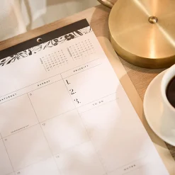 Citrine 12-Month Desk Calendar, 22” x 17”, Midnight Floral, July 2026 - June 2027, Total Qty 1