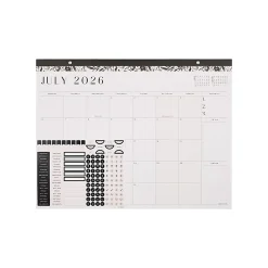 Citrine 12-Month Desk Calendar, 22” x 17”, Midnight Floral, July 2026 - June 2027, Total Qty 1